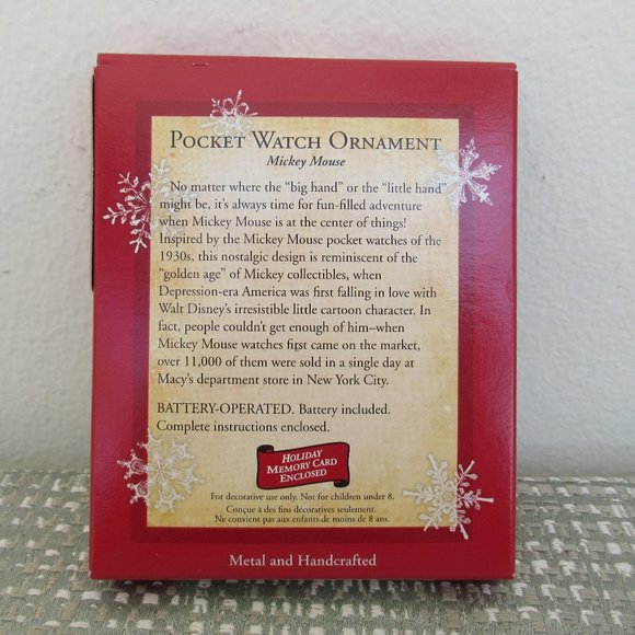 New 2004 Hallmark "Disney's Mickey Mouse" Pocket Watch, It Works, Fresh Battery - Picture 5 of 7